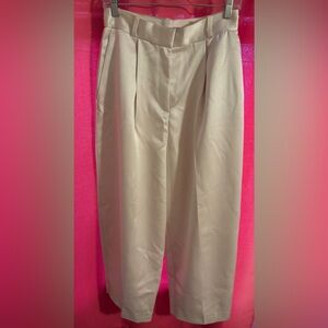 Beige Pleated Trousers